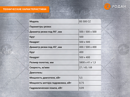 MetalTec BS 500 CZ ленточнопильный станок c поворотом пильного модуля под углом 45 - 90°
